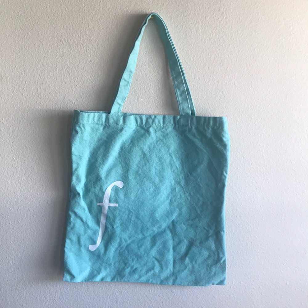 💝 10/$10 💝 Monogram Letter F blue canvas tote bag  14” x 15”